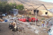 آتش گرفتن چادر زلزله زدگان در خوی!